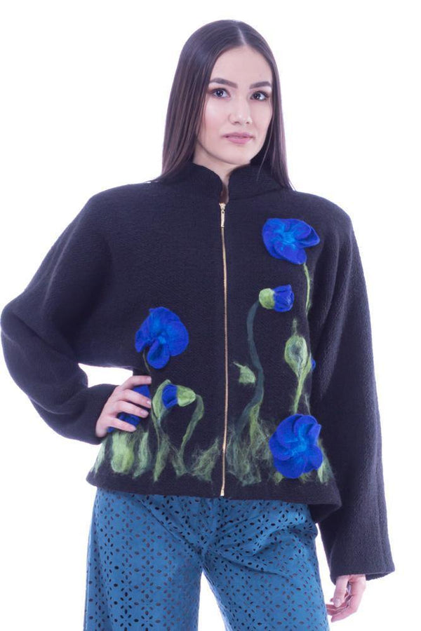 Jacheta neagra impaslita manual  Liza Panait Liza Panait Online Boutique